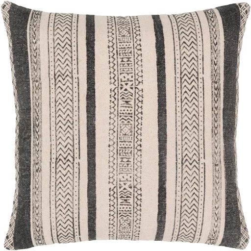 Lola Striped Black Pillow