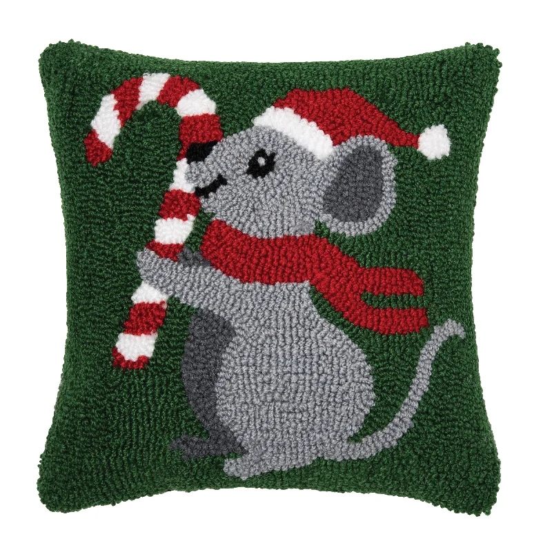 Christmas Mouse Hooked Pillow