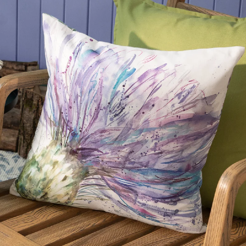 Expressive Thistle Outdoor Cushion Purple