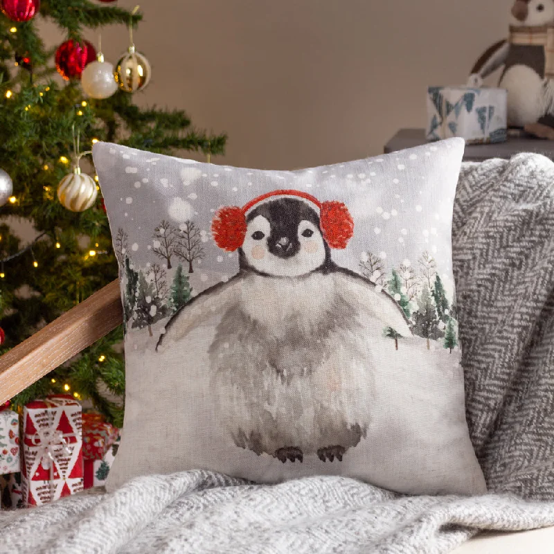 Snowy Penguin Cushion Mist