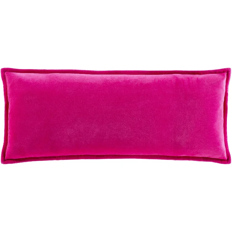 Cotton Velvet Lumbar Pillow Bright Pink