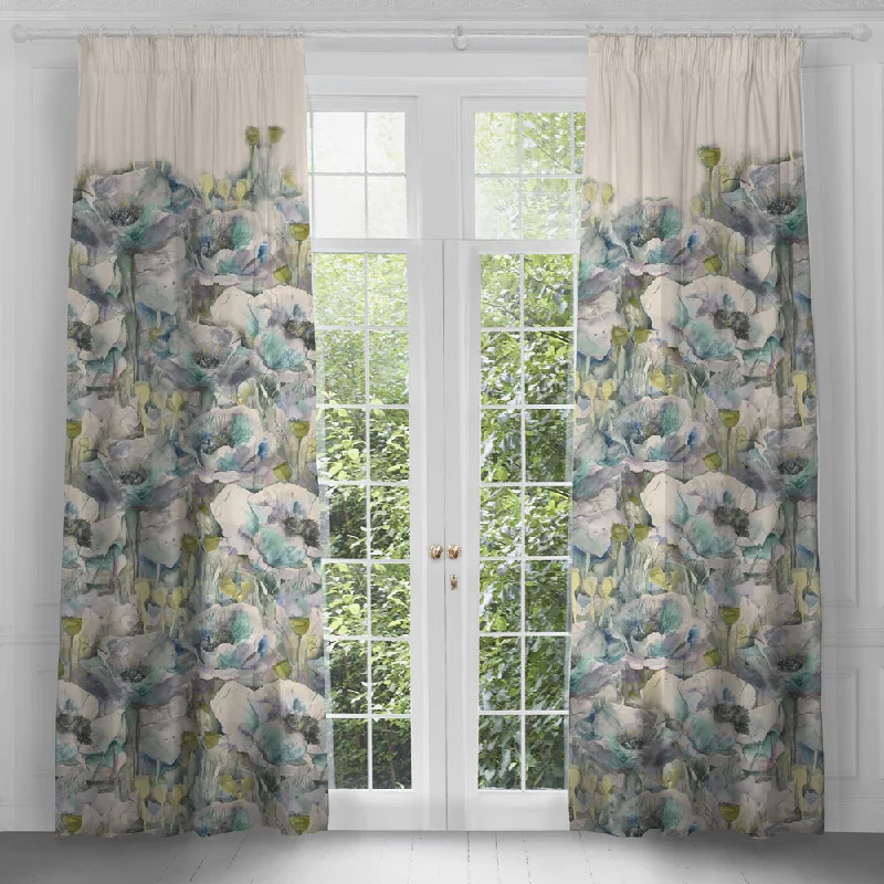 Papavera Printed Pencil Pleat Curtains Veronica