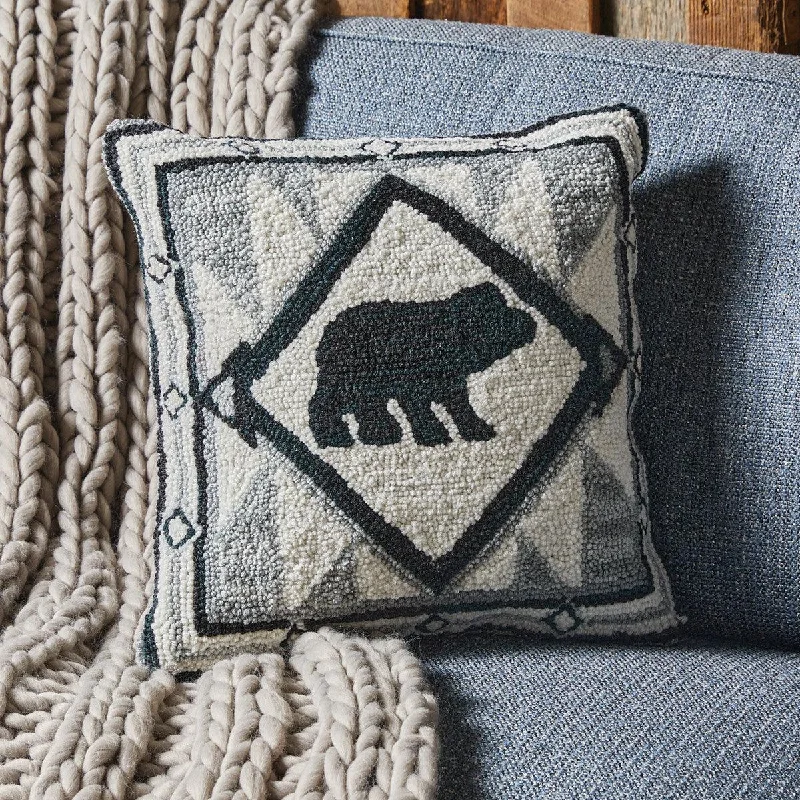 Tribal Hooked Pillow Polyester Fill 18"x18" - Park Designs