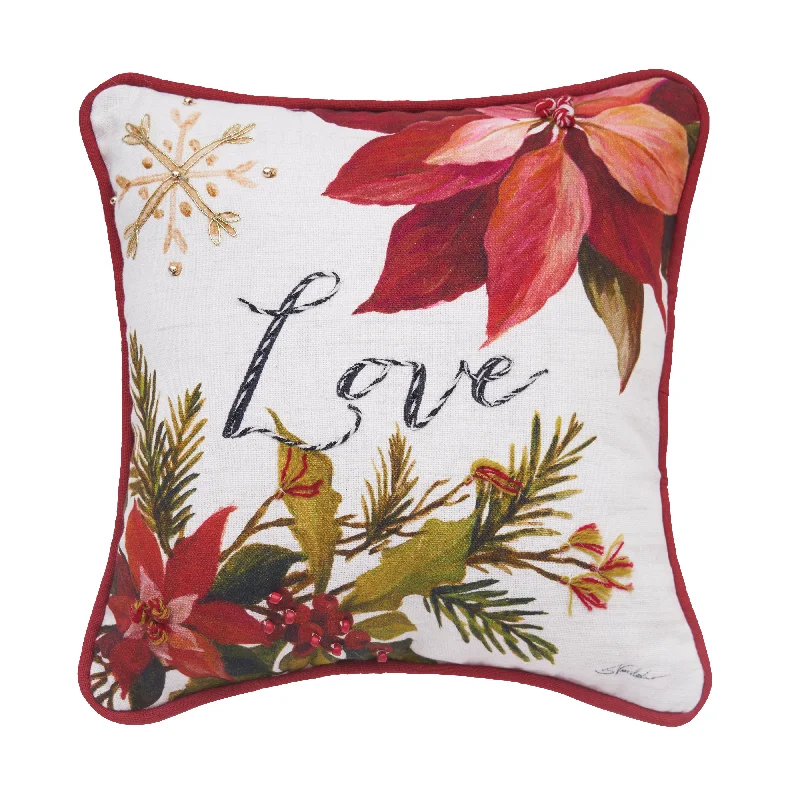 Love Poinsettia Pillow