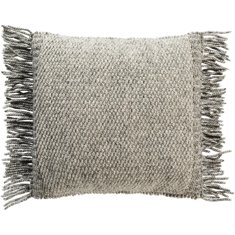 Faroe Woven Pillow in Beige & Black