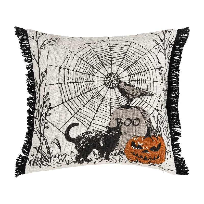 Boo Spider Web Pillow