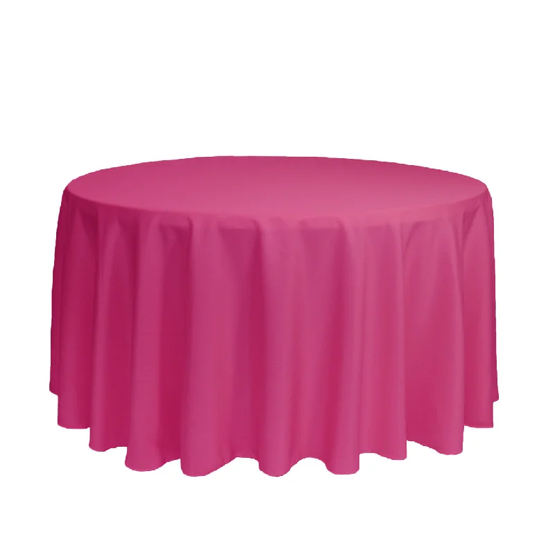 120 inch Polyester Round Tablecloth Fuchsia