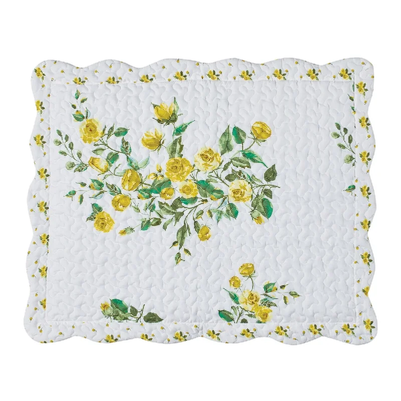 Beautiful Soft Yellow Floral Print Pillow Sham