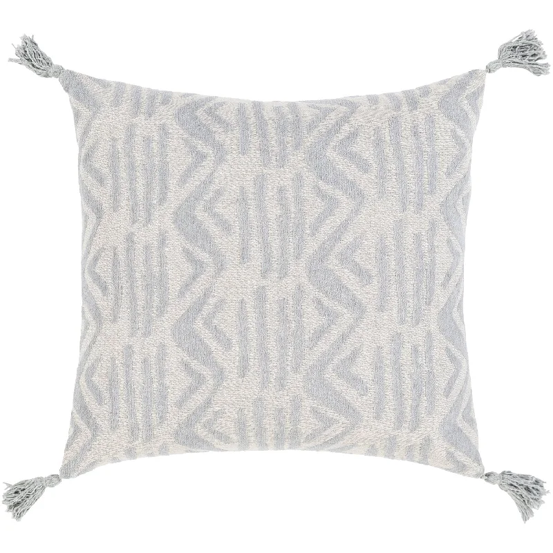 Madagascar Woven Pillow in Medium Gray