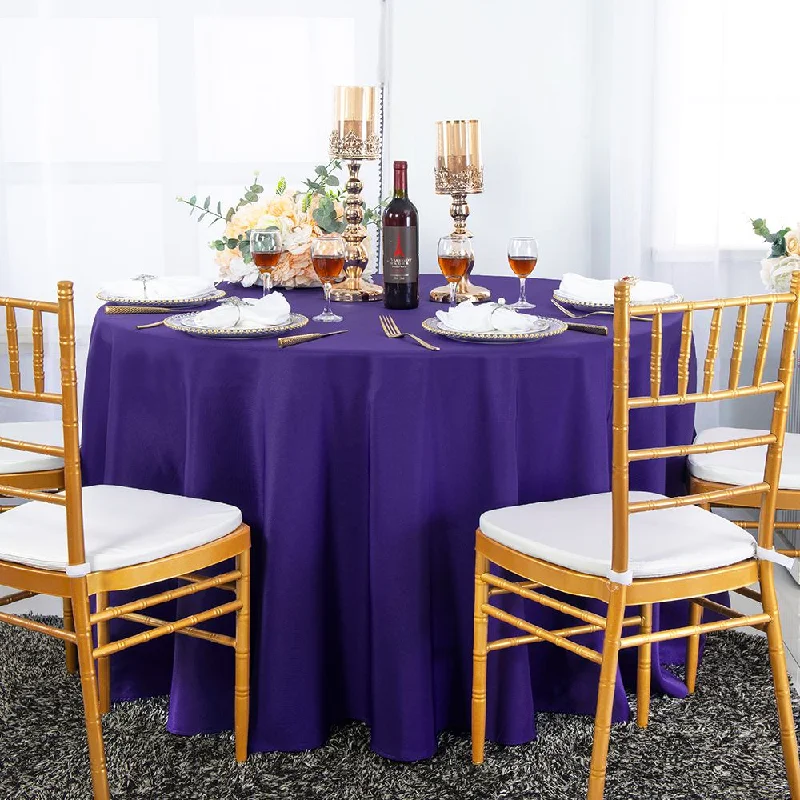 90" Seamless Round Heavy Duty Polyester (220 GSM) Tablecloth - Regency Purple (1pc)