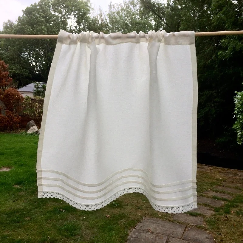 Lowton Pure Linen Cream Ivory Cafe Curtain