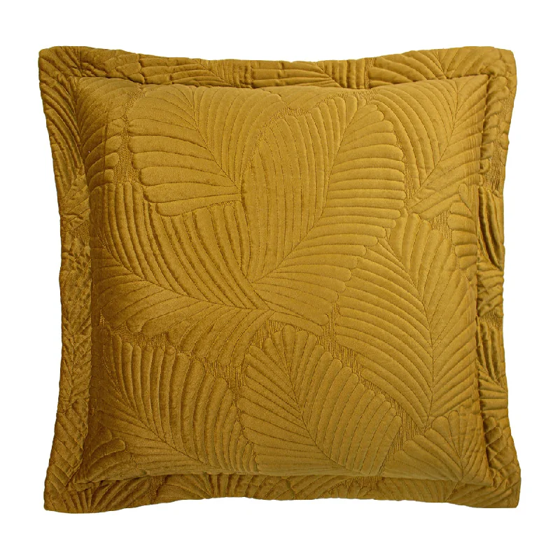 Palmeria Quilted Velvet Cushion Gold