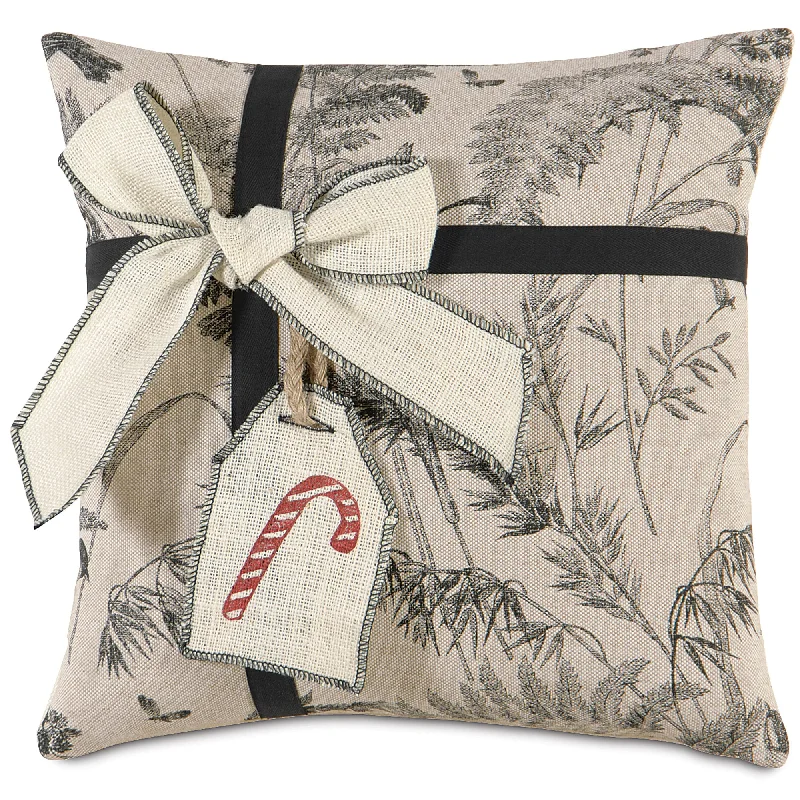 Peppermint Present Botanical Throw Pillow Cover 18x18