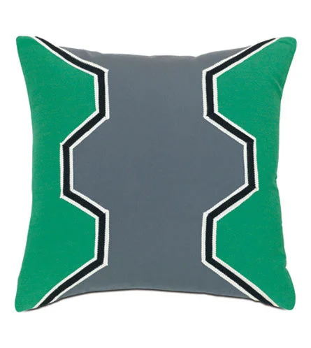 Geometric Patio Pillow in Jade Pillow Cover 20x20