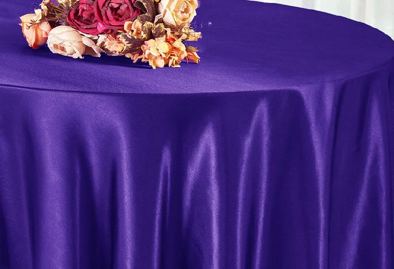 90" Seamless Round Satin Tablecloth - Regency Purple (1pc)