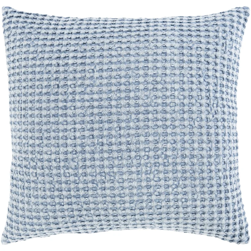 Waffle Woven Pillow in Denim