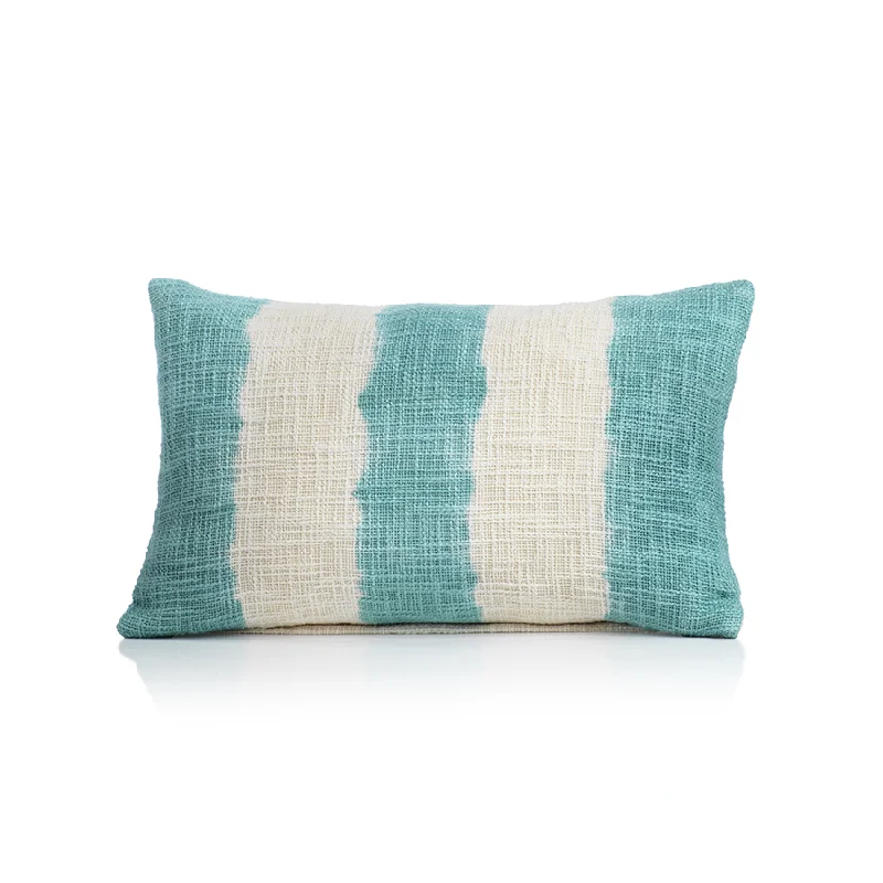 Naxos Tie Dye Blue Stripe Cotton Throw Pillow