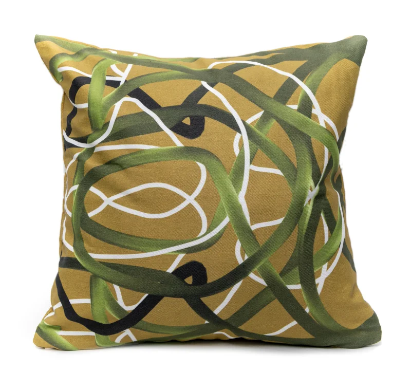 Olive Knots Throw Pillow