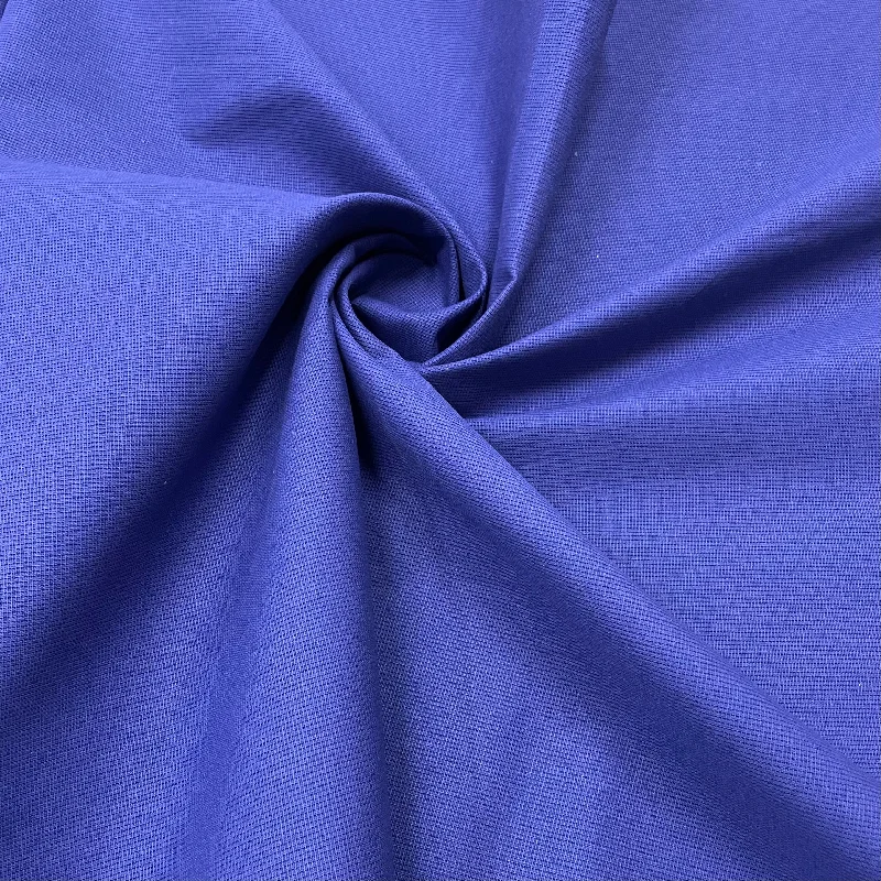 Organic Blue Solid Cotton Matty Fabric