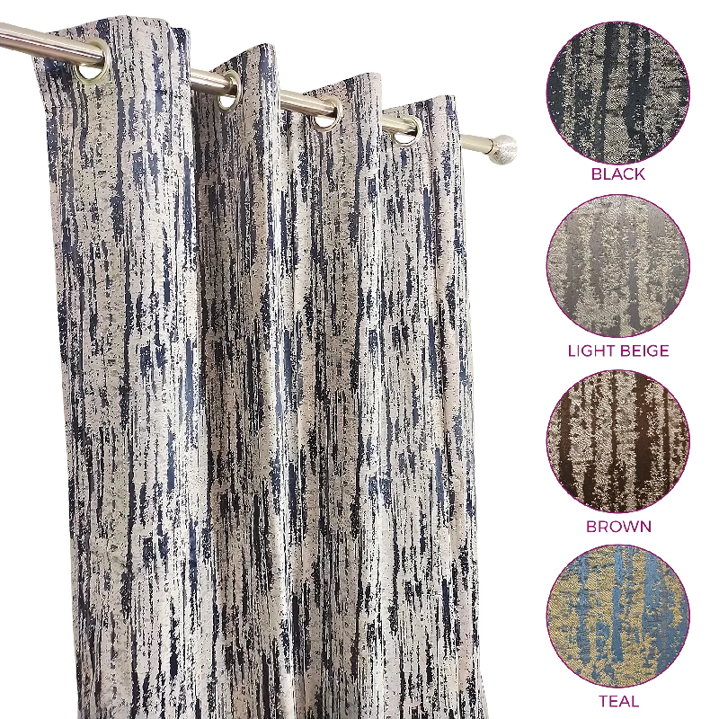 Line Pattern Curtain with rings