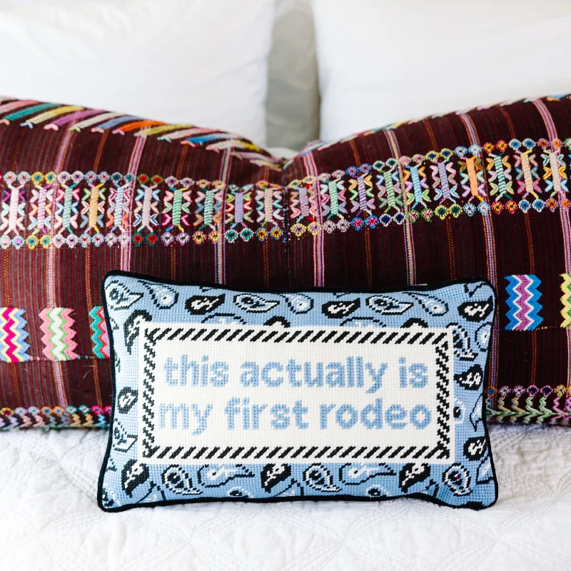 First Rodeo Needlepoint Pillow