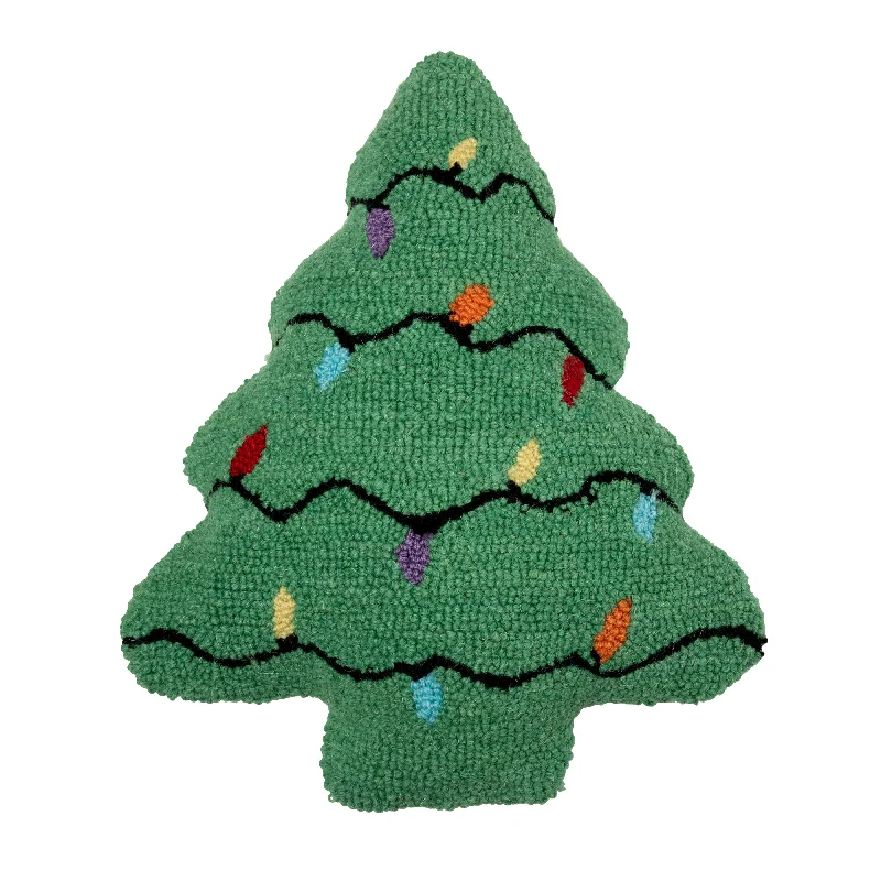 Christmas Tree Shaped Hooked Pillow