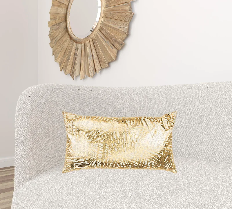 Gold Foil Etched Pattern Lumbar Pillow