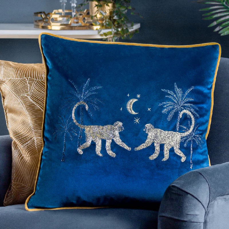 Dusk Monkey Cushion Navy