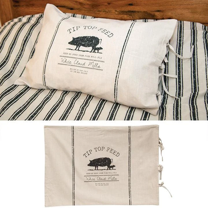 Tip Top Feed Farmhouse Stripe Queen Pillow Sham