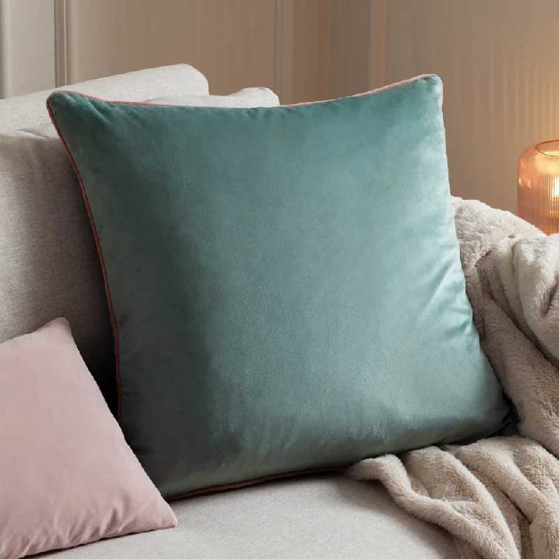 Meridian Velvet Cushion Mineral/Blush