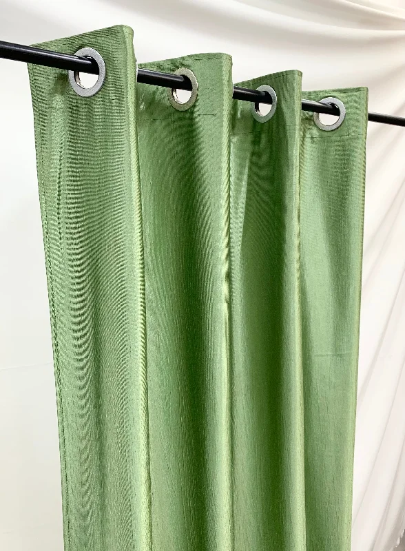 Semi Blackout Plain Curtain - Green (Pack of 1)