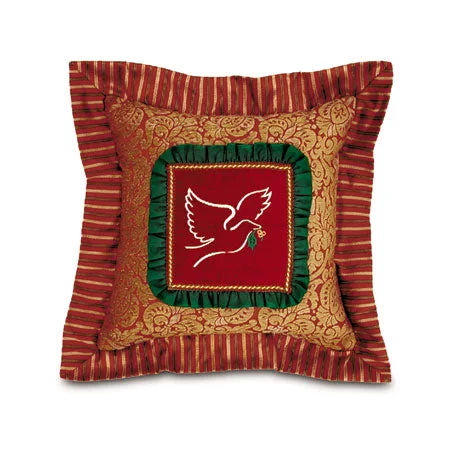 Christmas Dove Throw Pillow Cover 18x18