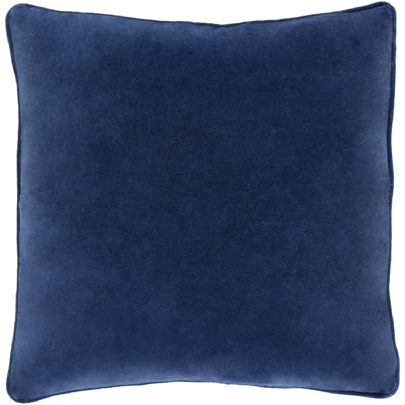 Safflower Velvet Pillow in Dark Navy