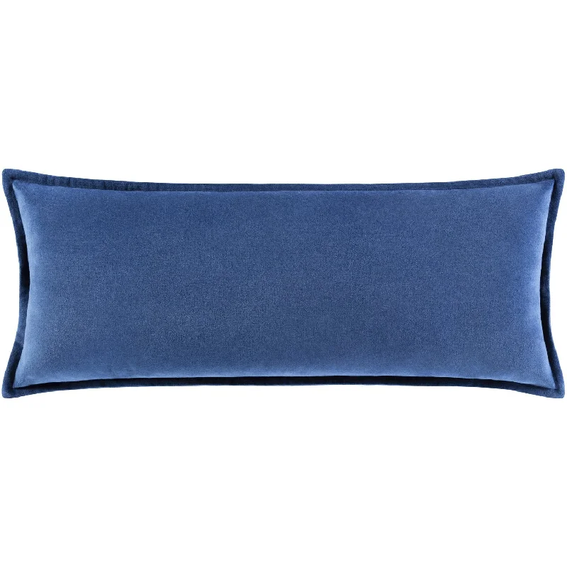 Cotton Velvet Lumbar Pillow Navy