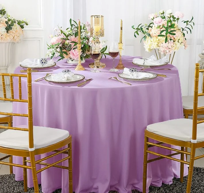 132" Round Scuba (Wrinkle-Free) (240 GSM) Tablecloth - Lilac (1pc)