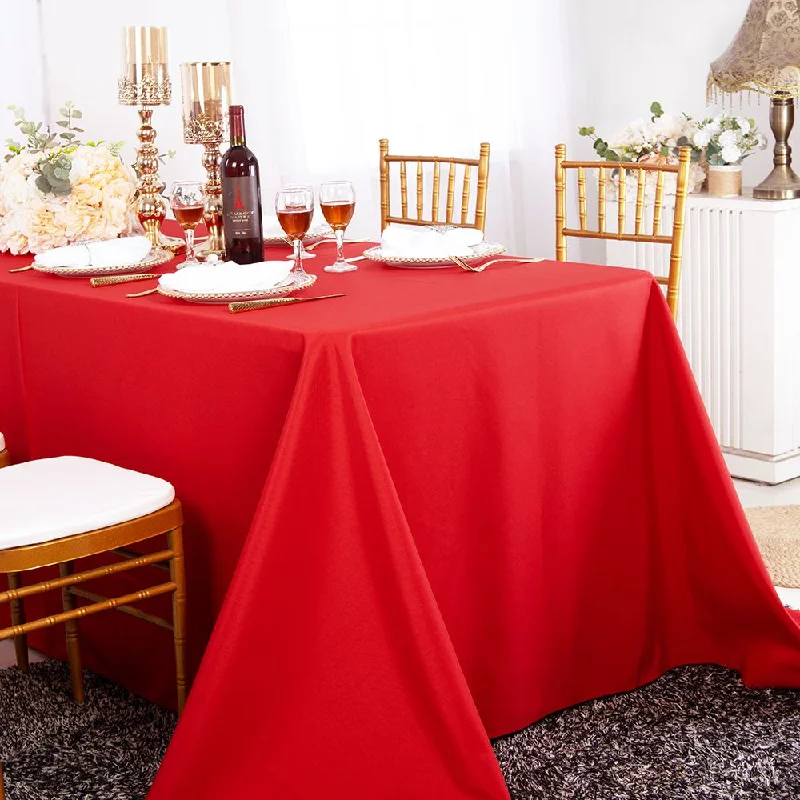 60"x120" Seamless Rectangular Polyester (220 GSM) Tablecloth - Red (1pc)