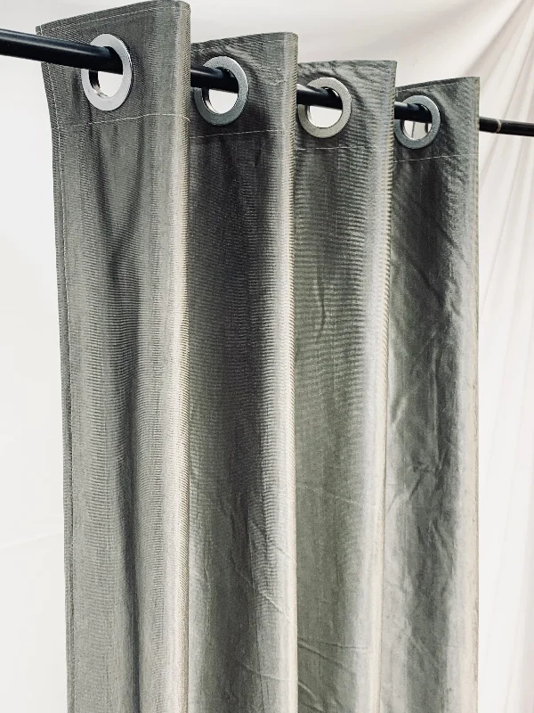 Semi Blackout Plain Curtain - Grey (Pack of 1)