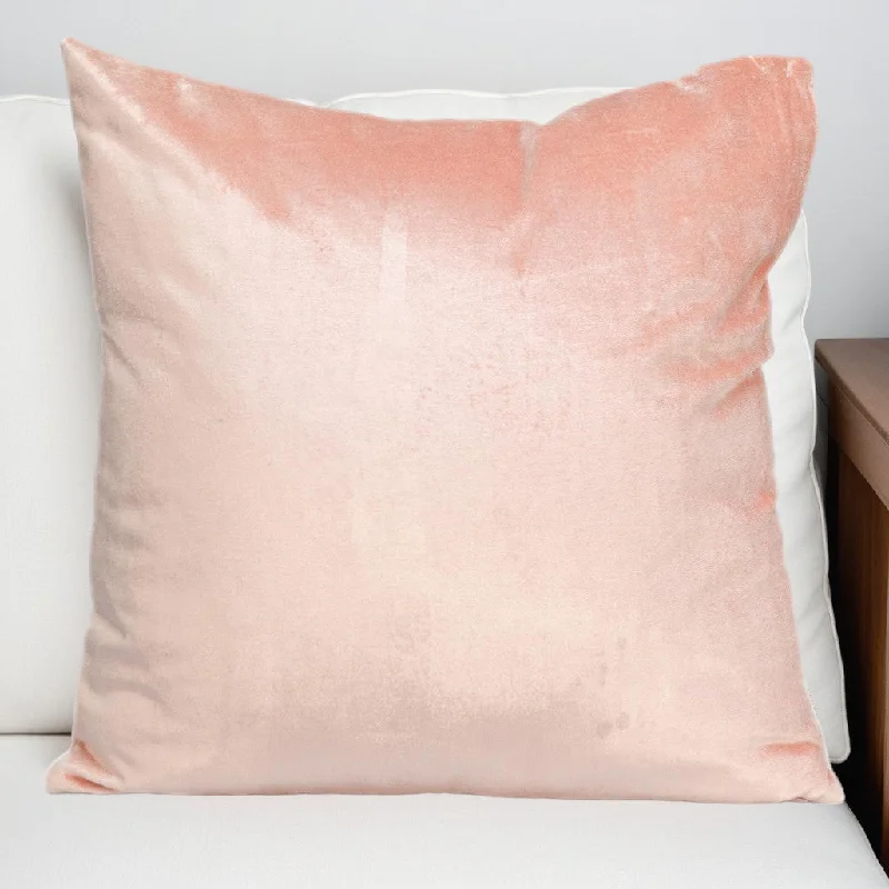 22" Pink Cotton Blend Throw Pillow