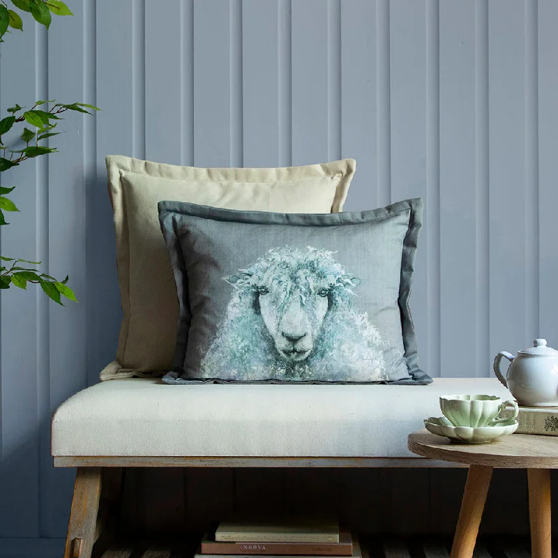 Seumus Printed Wool Cushion Azure