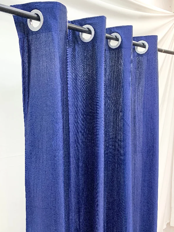 Semi Blackout Plain Curtain - Navy Blue (Pack of 1)