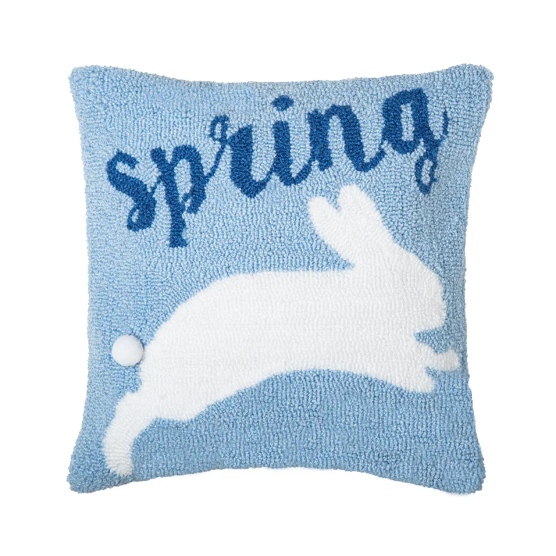 Spring Bunny Hooked Pillow