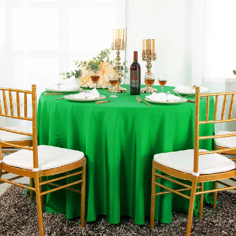 108" Seamless Round Polyester (220 GSM) Tablecloth - Emerald Green (1pc)