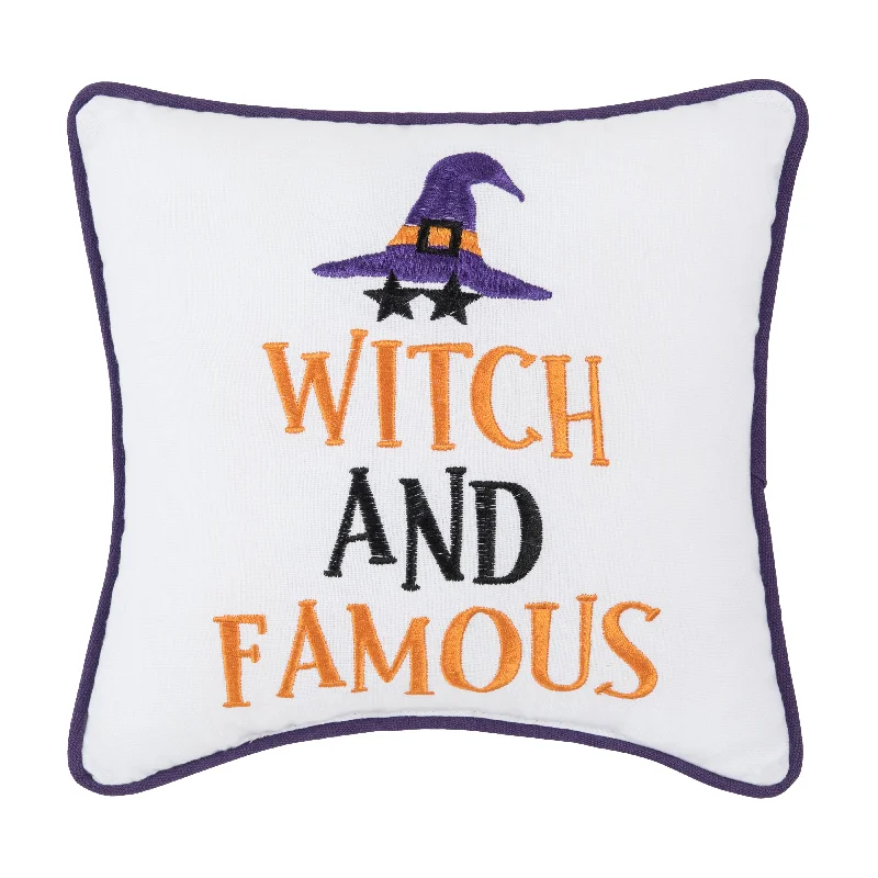 Witch And Famous Embroidered Mini Pillow