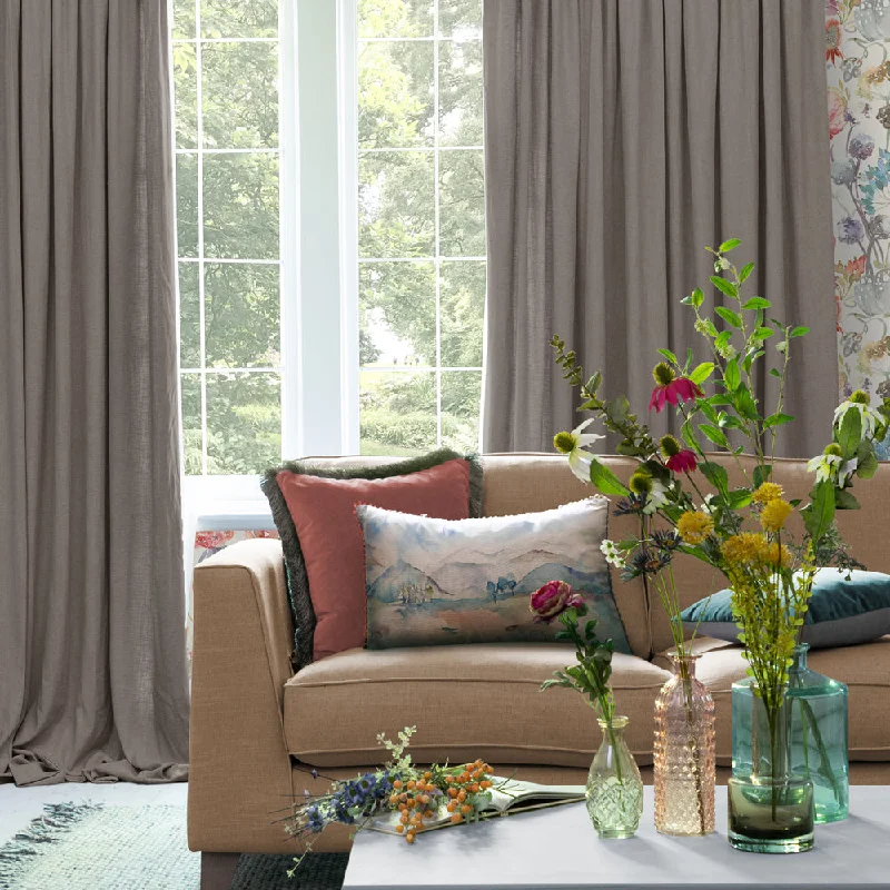 Hawley Linen Blend Pencil Pleat Curtains Dove