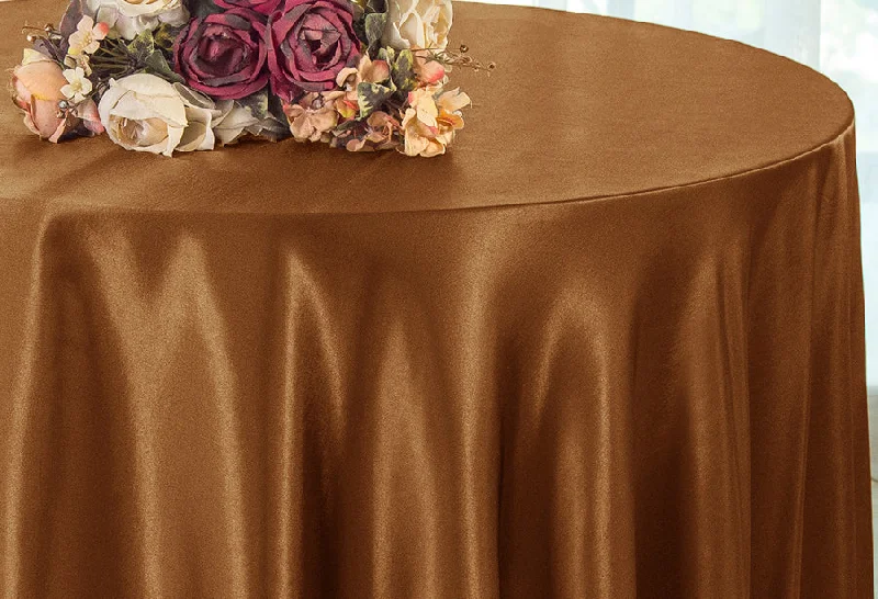 90" Seamless Round Satin Tablecloth - Copper (1pc)