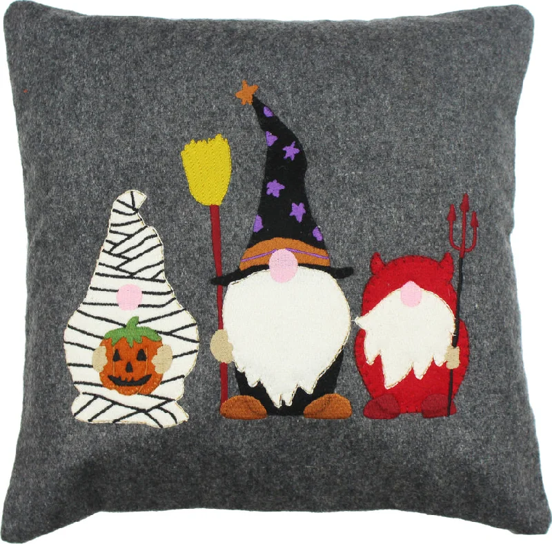 Halloween Gnomes Gray Pillow PL011122