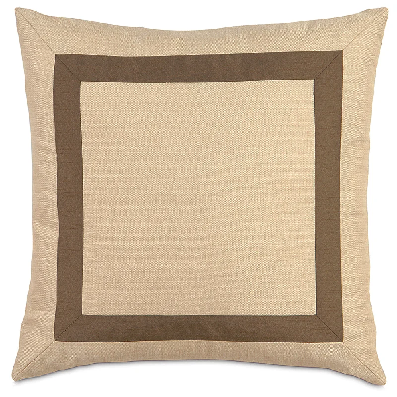 Gold and Brown Mitered Throw Pillow Cover 20x20