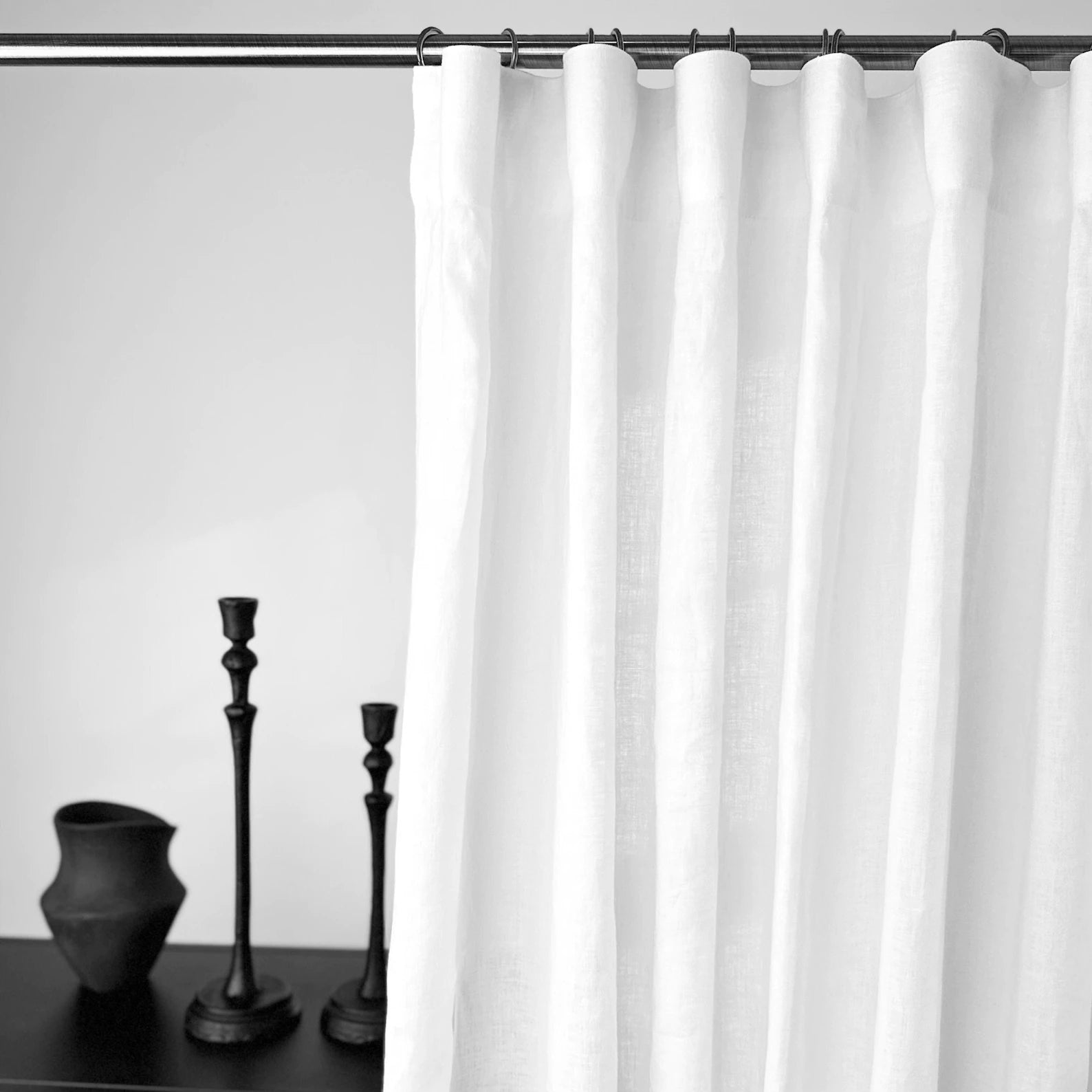 S-fold Linen Curtains Panel - Suitable for Rings and Hooks or Tracks - Linen Curtains - Sold Individually