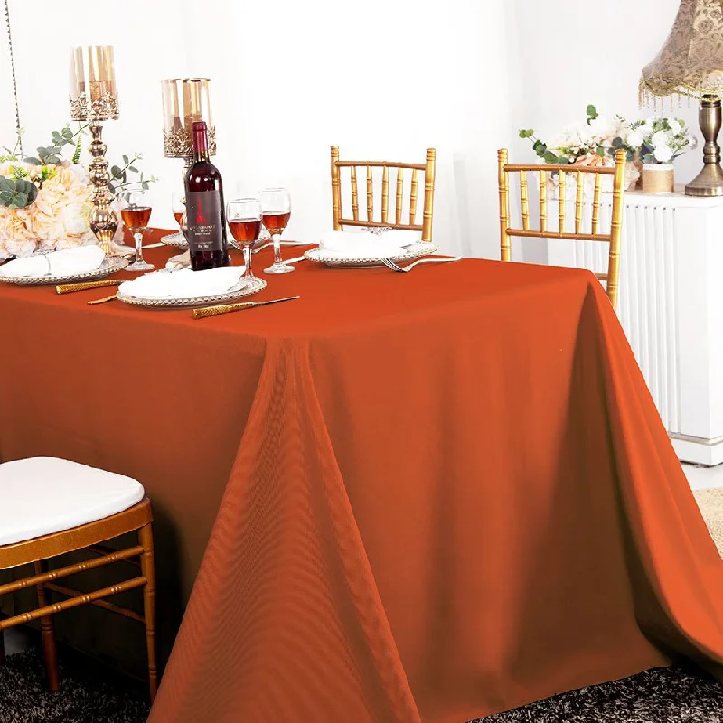 60"x120" Seamless Rectangular Polyester (220 GSM) Tablecloth - Rust/Burnt Orange (1pc)