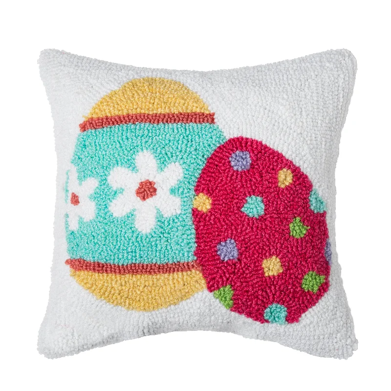 Easter Eggs Hooked Pillow